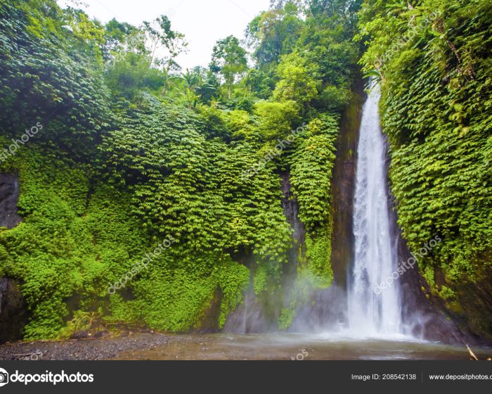 Waterfall. Exotic tourism. The rest of the equator. Bali Indonesia
